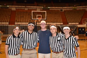Joseph Tewksbury and the dodge ball referees before the big tournament. 